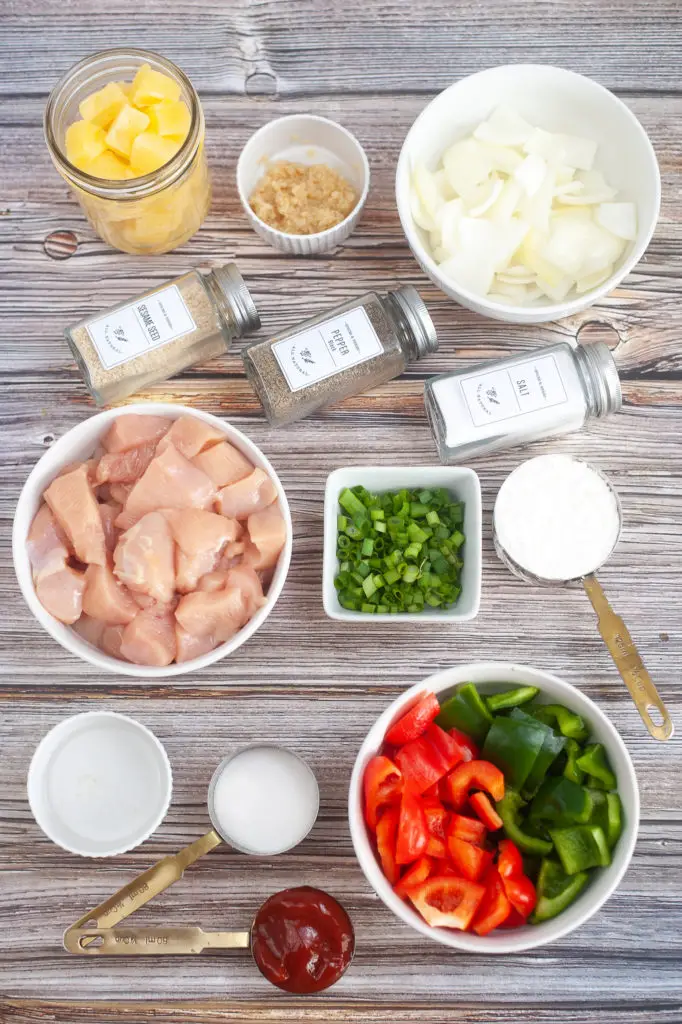 Ingredients for Air Fryer Sweet and Sour Chicken