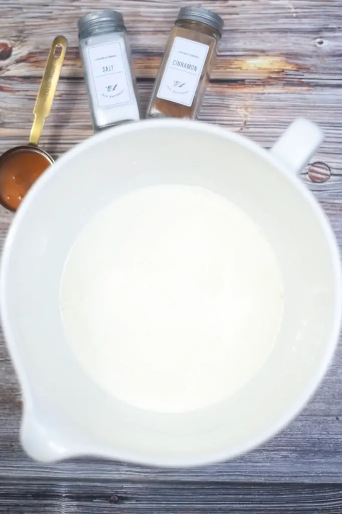 Buttermilk in a mixing bowl.