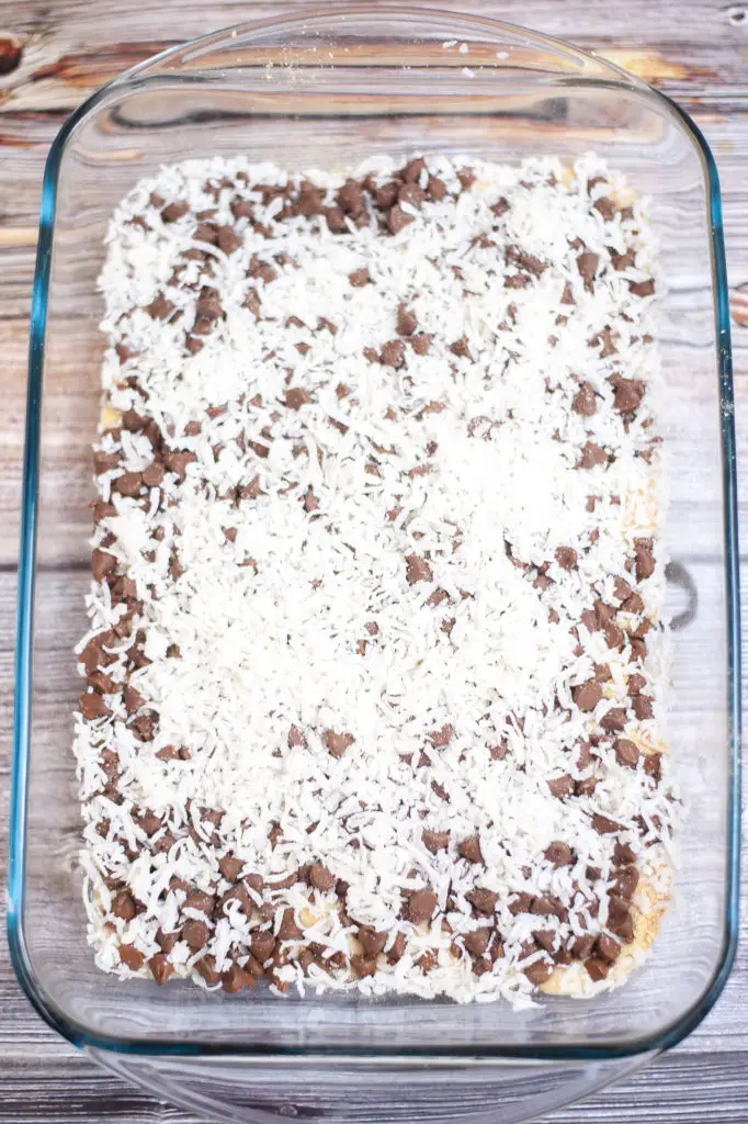 Uncooked Magic Cooking bars in a pan