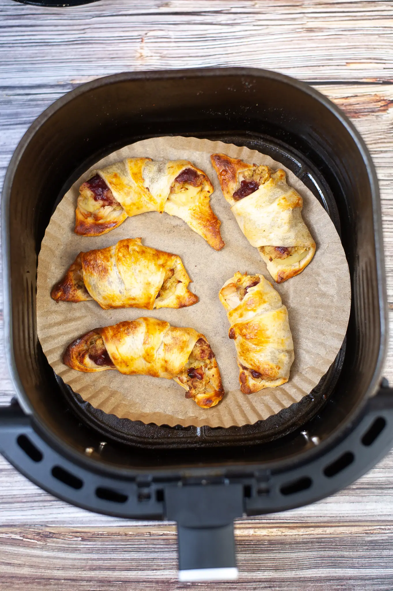 Thanksgiving crescent roll ups in Air Fryer cooked