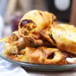 Thanksgiving Crescent Roll-Ups on a plate