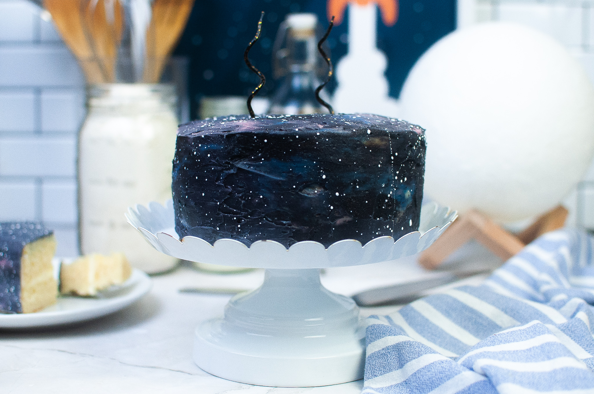 Galaxy Vanilla Cake with Buttercream Frosting