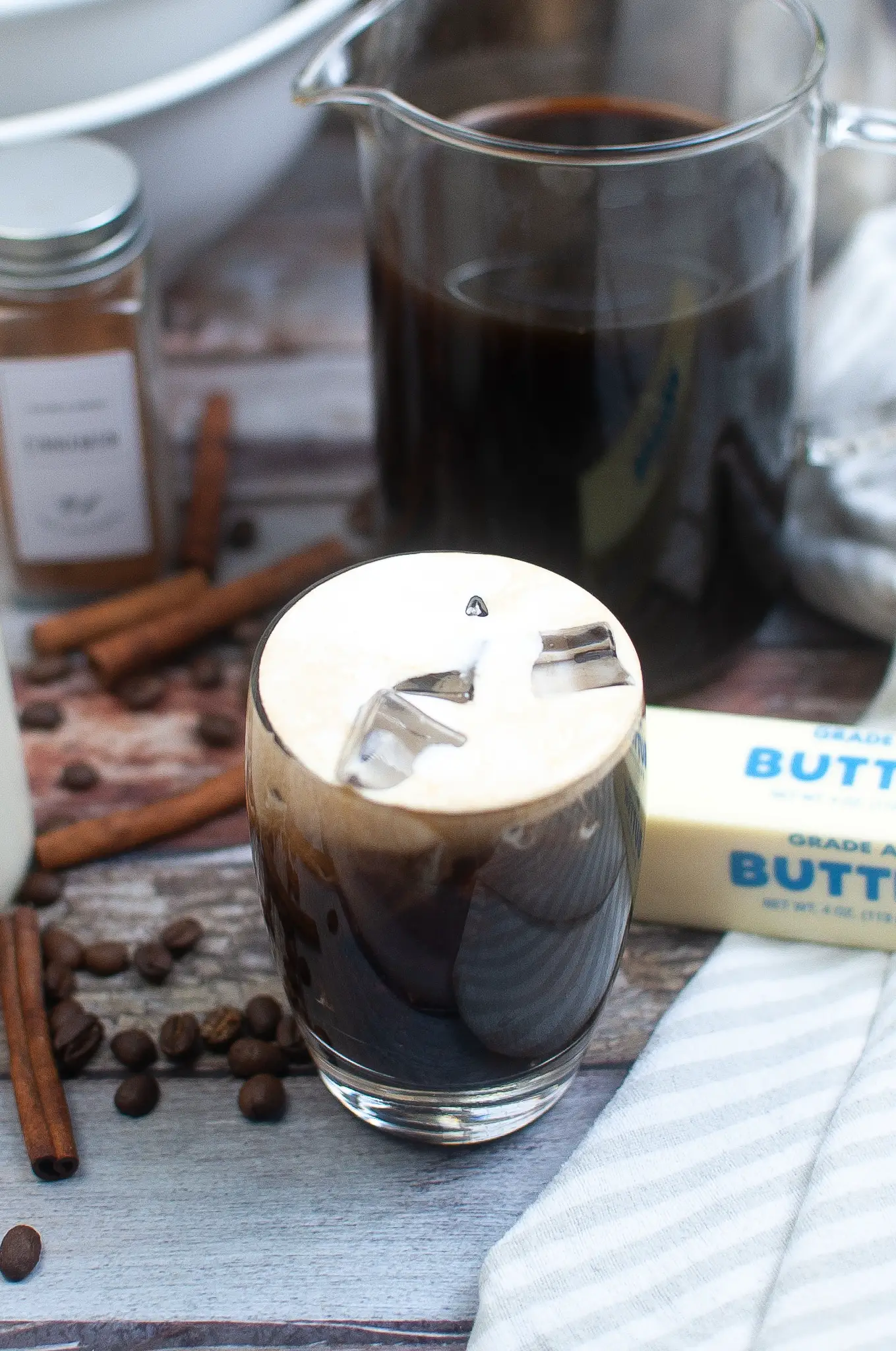 Iced Bulletproof Coffee in glass