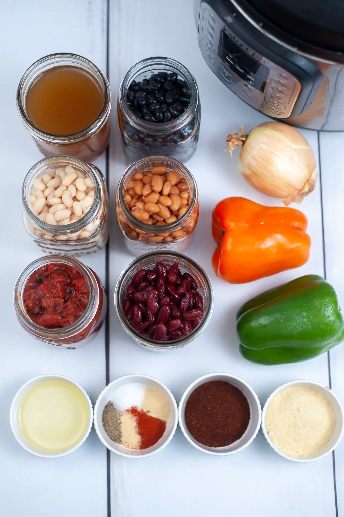 Ingredients for Instant Pot Vegetarian Chili.