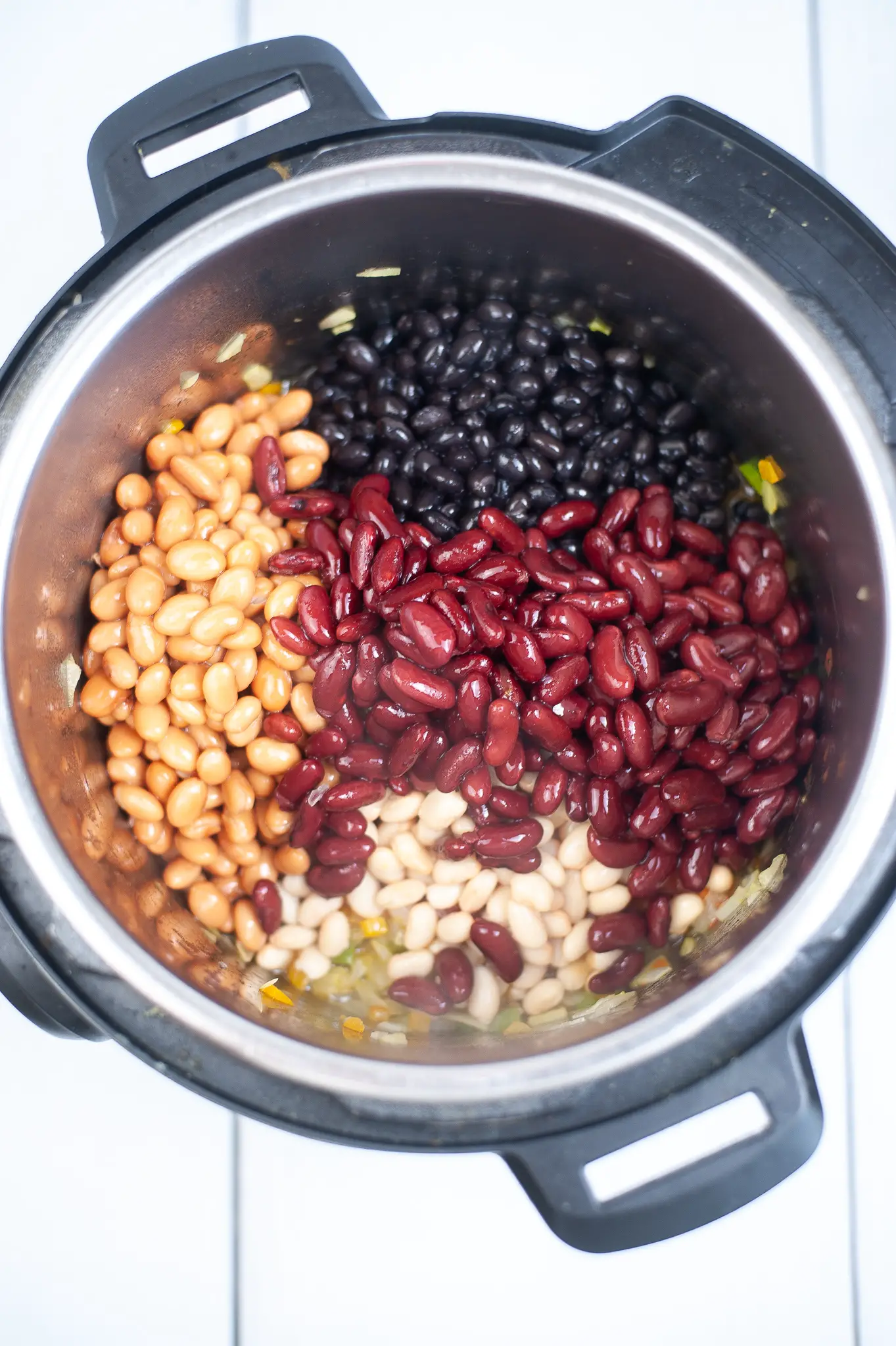 Ingredients for Instant Pot Vegetarian Chili in Instant Pot.