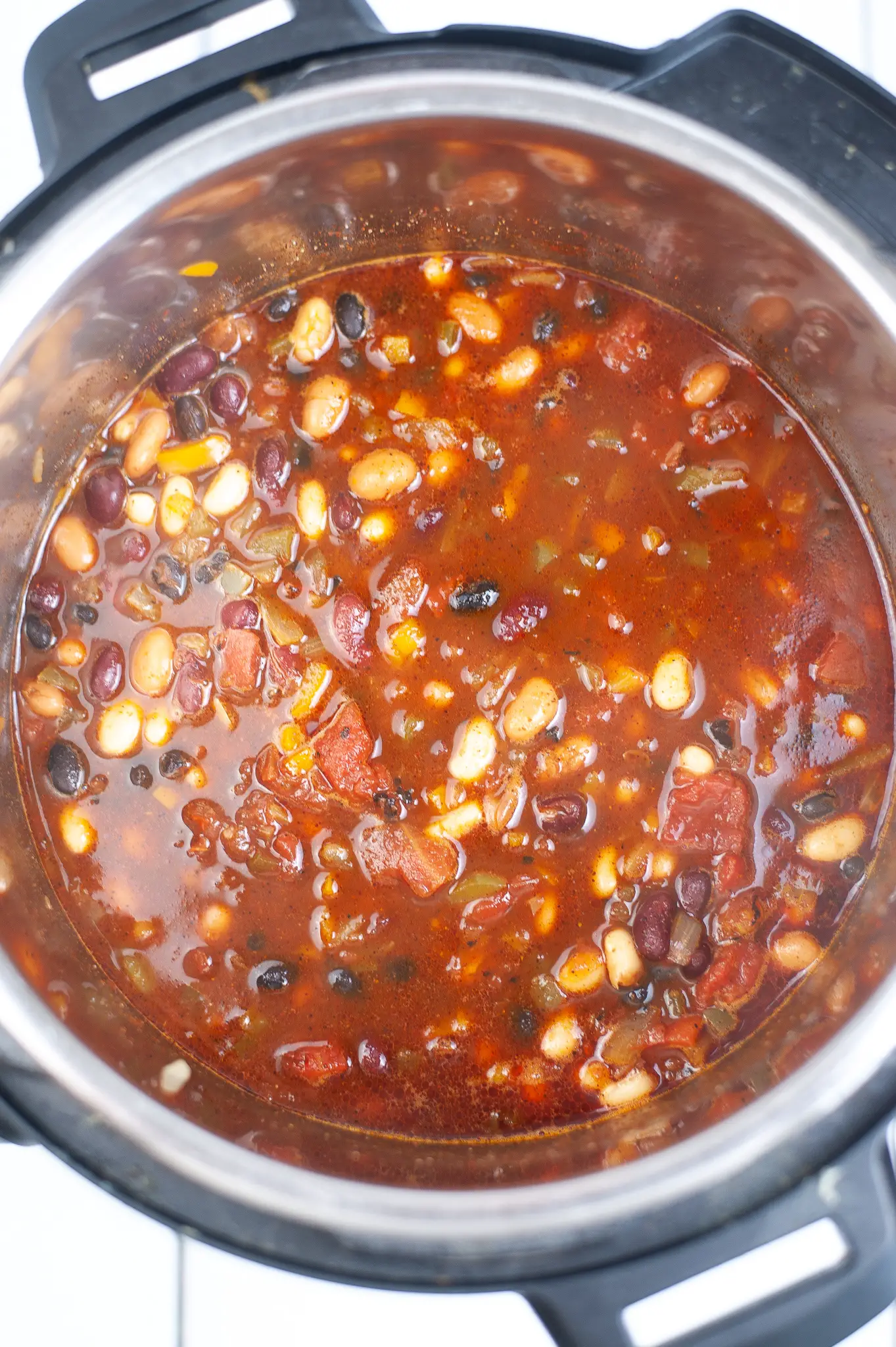 Instant Pot Vegetarian Chili in Instant Pot cooked.